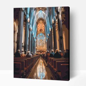 Mise a Sagrada Familiában számfestő