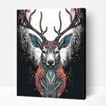 Absztrakt szarvas számfestő