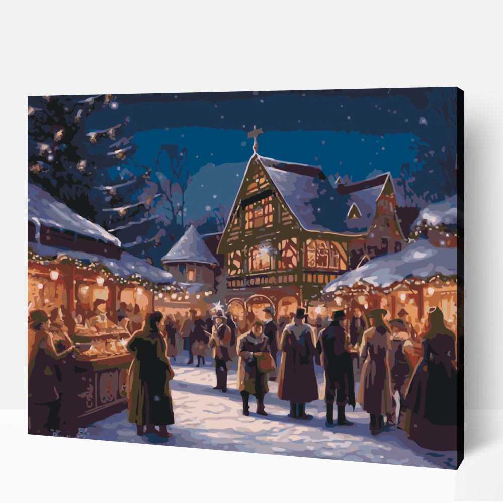 Éjszakai karácsonyi vásár számfestő 1 Éjszakai karácsonyi vásár számfestő