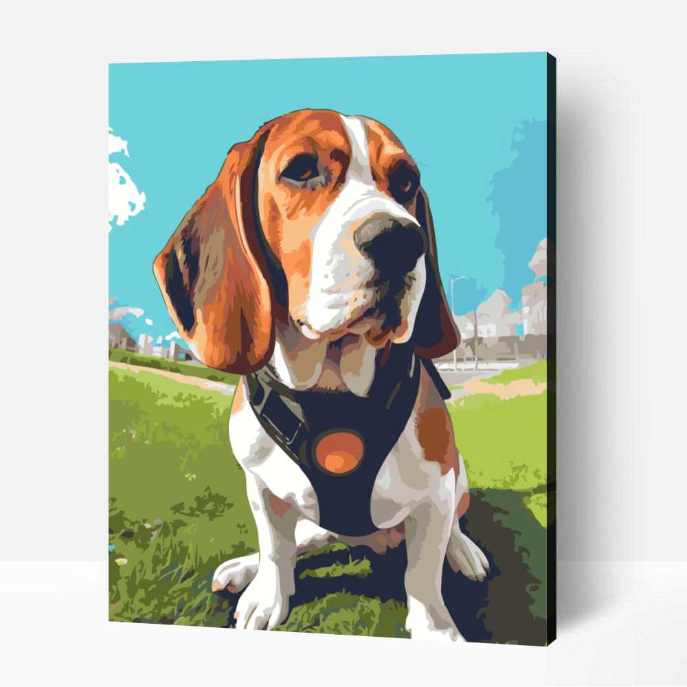 Kiváncsi beagle számfestő 1 Kiváncsi beagle számfestő