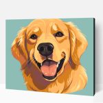 Pop art golden retriever számfestő