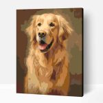 Portré golden retriever számfestő