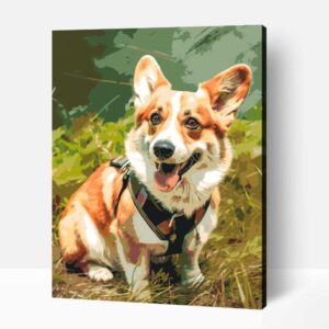 Séta a szabadban corgi számfestő