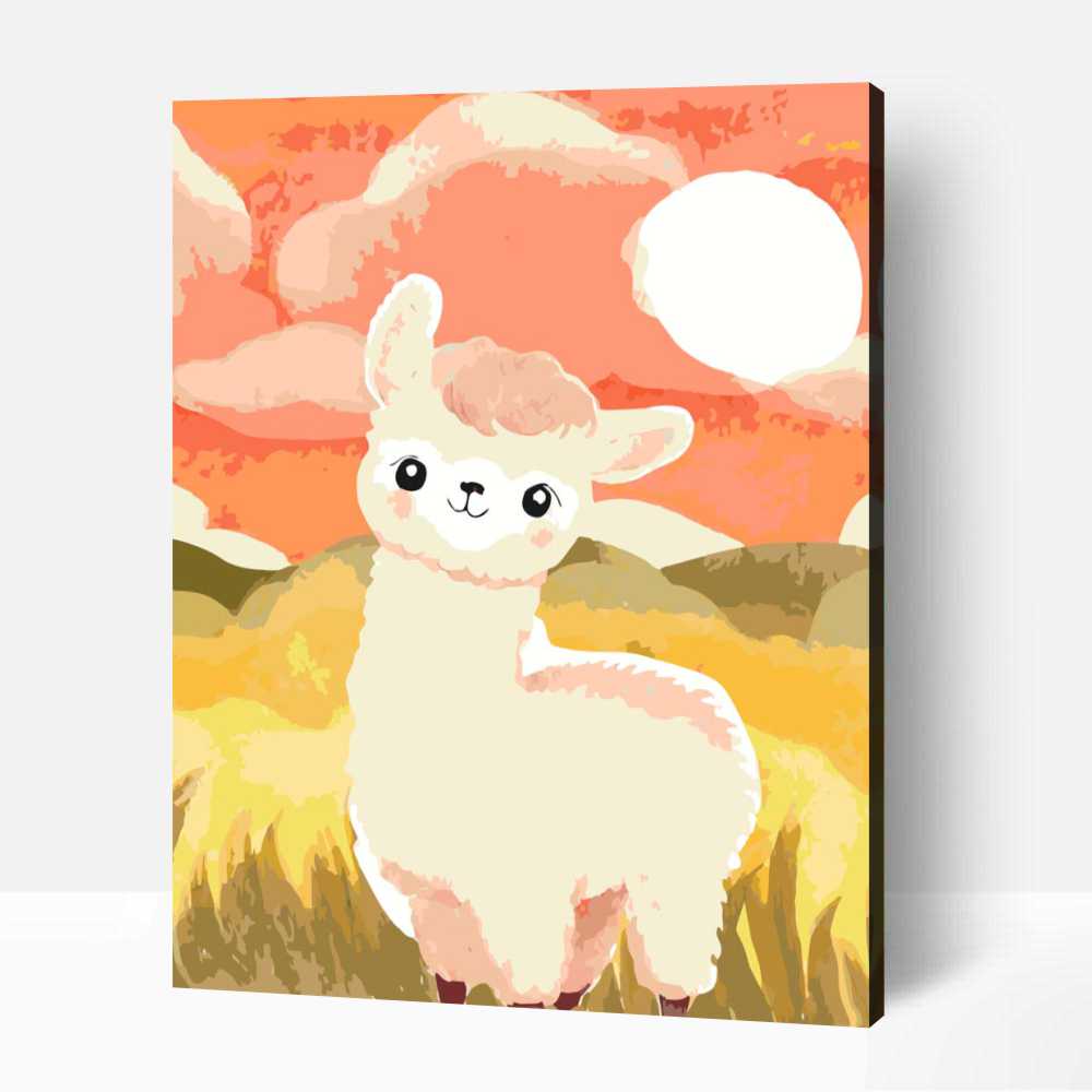 Mosolygós alpaka számfestő 1 Mosolygós alpaka számfestő