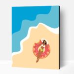 Pihenés a tengerparton számfestő