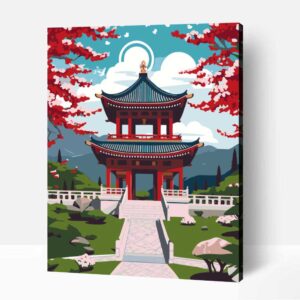 Pop art virágzó kert számfestő