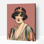 Stílusos hölgy a huszas évekből számfestő