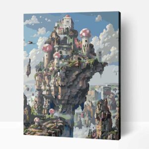 Absztrakt légies város számfestő