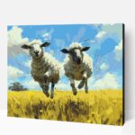 Játékos bárányok számfestő