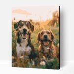 Kutyák a mezőn számfestő