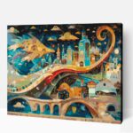 Pop art absztrakt falu számfestő