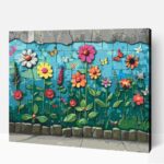 Virágok a falon számfestő