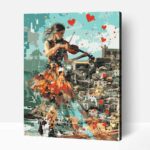 Absztrakt szerelmes dal számfestő