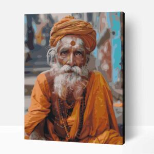 Indiai viselet számfestő