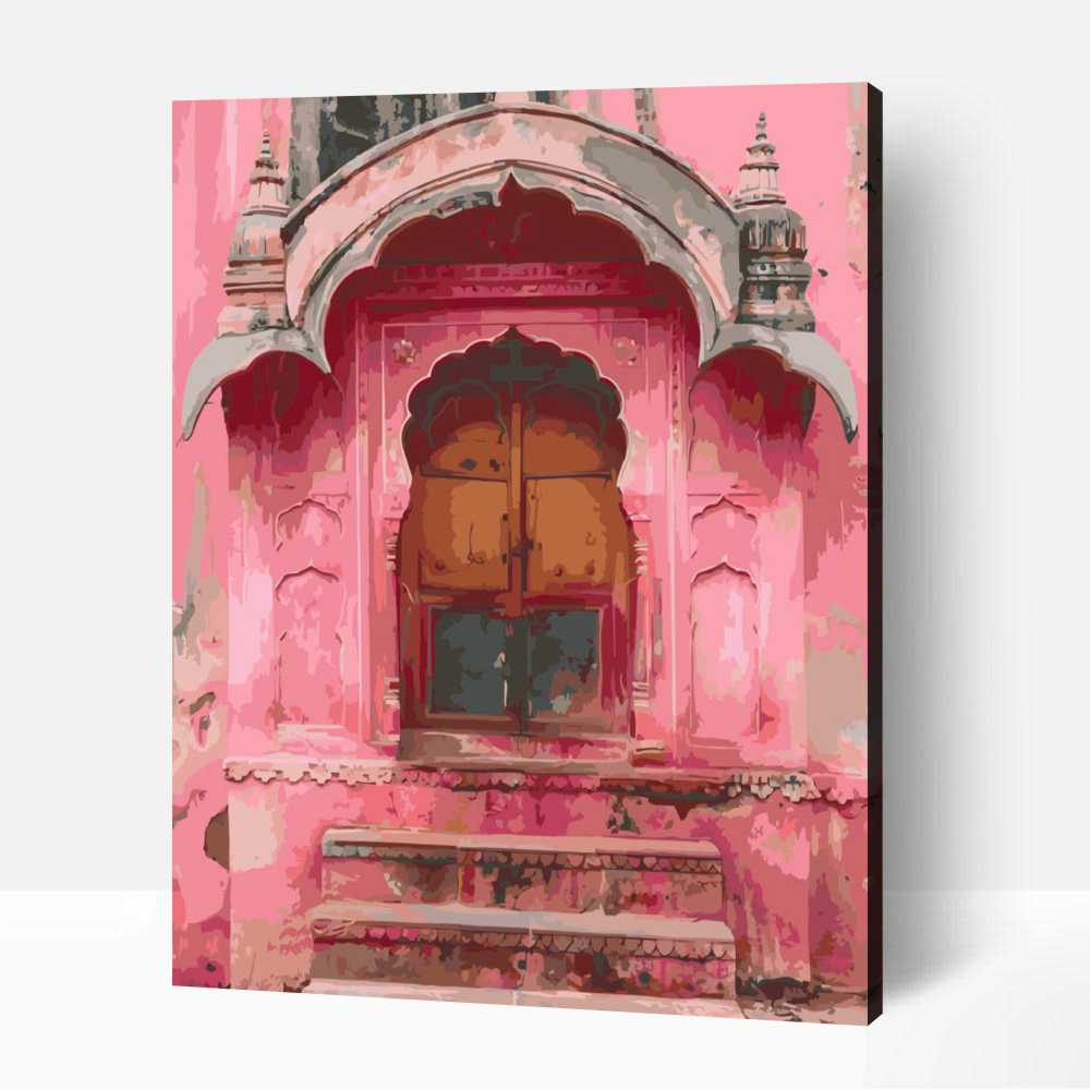 Jaipur rózsaszín város számfestő 1 Jaipur rózsaszín város számfestő