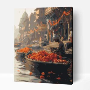 Partmenti város Varanasi  számfestő