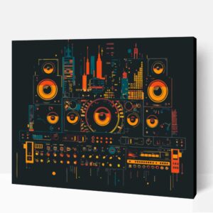 Pop art hangfalak számfestő