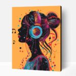 Pop art zene hallgatás számfestő