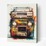 Színes régi rádió számfestő