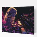 Virágos zongorázás számfestő