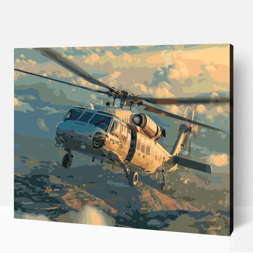 Helikopter a magasban számfestő 1 Helikopter a magasban számfestő