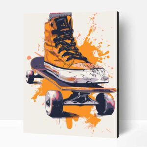 Pop art gördeszkázás számfestő