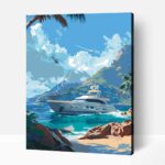 Yacht a parton  számfestő