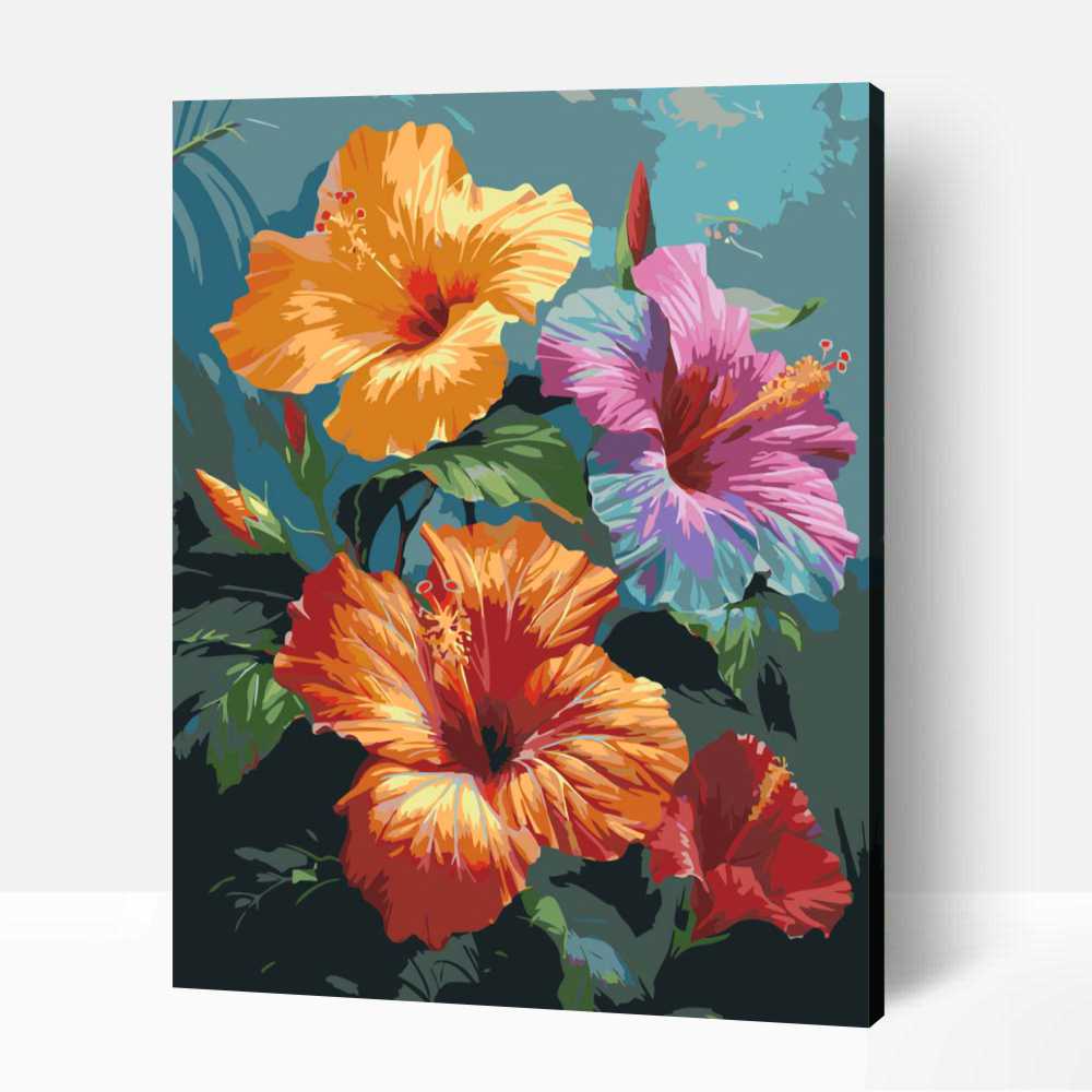 Elbűvölő hibiszkusz számfestő 1 Elbűvölő hibiszkusz számfestő