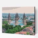 Pécs madártávlatból számfestő