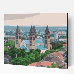 Pécs madártávlatból számfestő