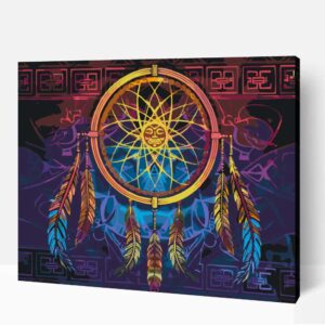 Azték mintás Álomfogó számfestő