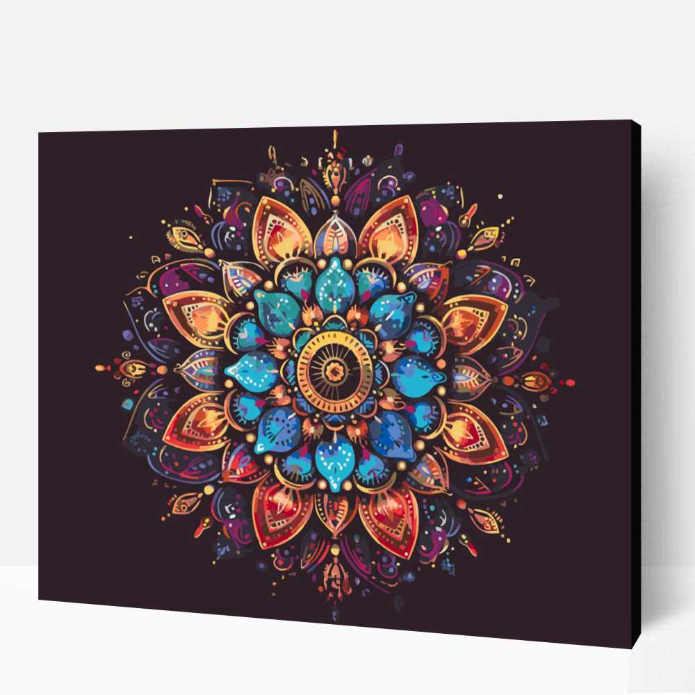 Fénylő mandala számfestő 1 Fénylő mandala számfestő