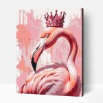 Flamingó koronával számfestő