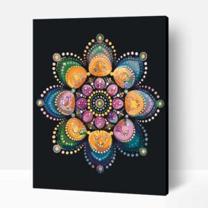 Gyöngyöző mandala számfestő