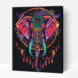 Vibráló elefánt álomfogó számfestő