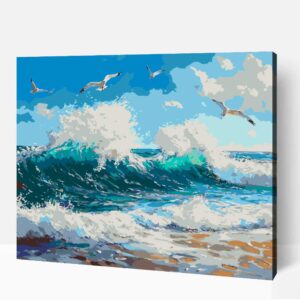 Dühöngő hullámok számfestő