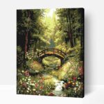 Híd az erdőben számfestő