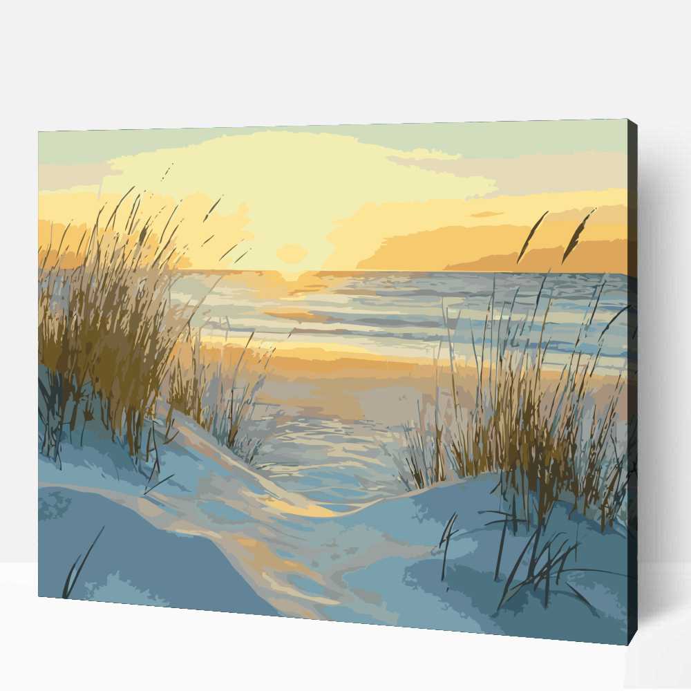 Naplemente a tengernél számfestő 1 Naplemente a tengernél számfestő