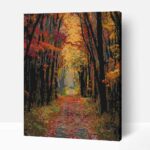 Út az erdőben ősszel számfestő