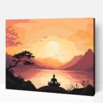 Narancsfényű meditáció számfestő