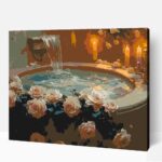 Rózsák a szökőkútnál számfestő