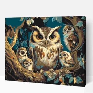 Bagoly család számfestő