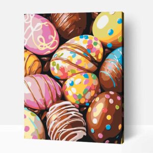 Csokitojások számfestő