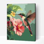 Kolibri hibiszkusszal számfestő