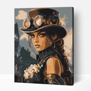 Steampunk szépség számfestő