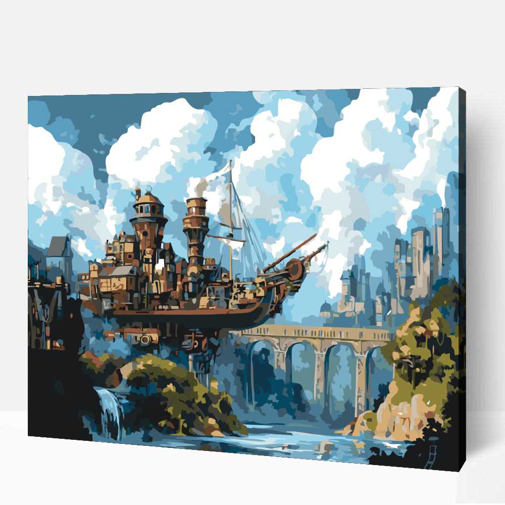 Steampunk vitorlás számfestő 1 Steampunk vitorlás számfestő