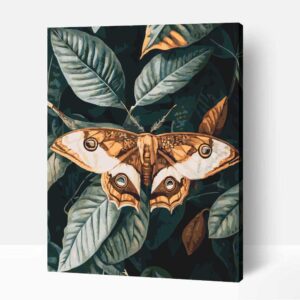 Arany molylepke a leveleken számfestő