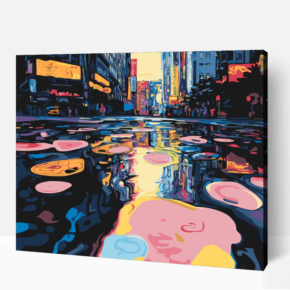 Festékfoltos utcakép számfestő 1 Festékfoltos utcakép számfestő