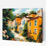 Növényes szűk utcák számfestő