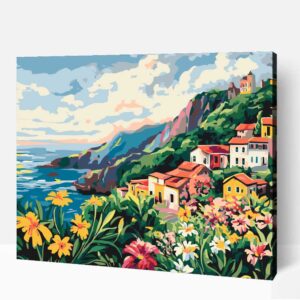 Virágos Madeira számfestő